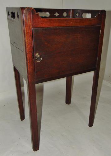 George III Mahogany Tray Top Bedside Cabinet (1 of 9)