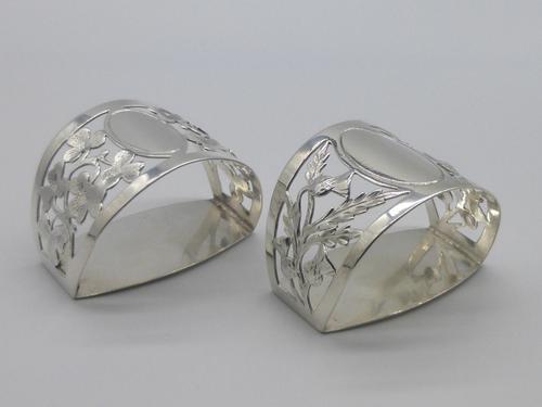 Pair of Silver Napkin Rings (1 of 7) Pair of Silver Napkin Rings (1 of 7)