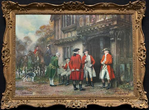 ''Before The Hunt'' Wonderful Large Vintage 18th Century Style Print on Board Picture (1 of 12) ''Before The Hunt'' Wonderful Large Vintage 18th Century Style Print on Board Picture (1 of 12)