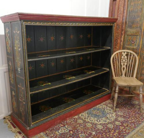 Large Folk Art Painted Open Bookcase (1 of 13) Large Folk Art Painted Open Bookcase (1 of 13)
