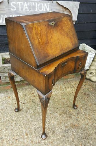 Antique Queen Anne Walnut Bureau (1 of 5)