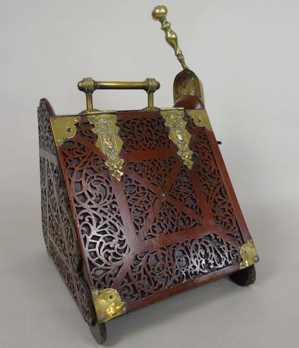 Victorian Fretwork Mahogany Coal Purdonium (1 of 7)