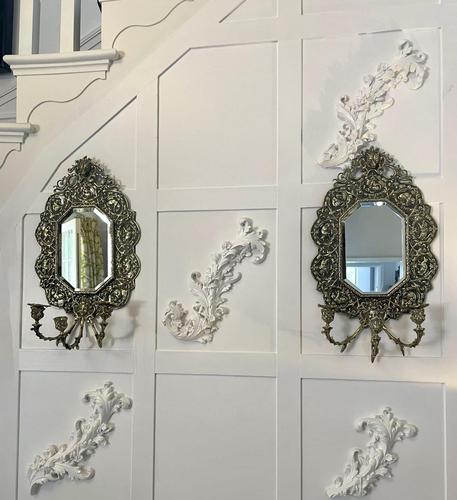 Pair of Antique Victorian Quality Brass Wall Mirrors (1 of 16)