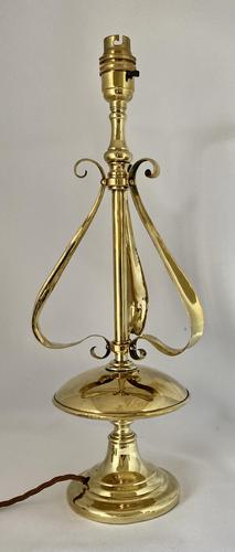 Stylish Brass Side Table Lamp c.1910 (1 of 8)