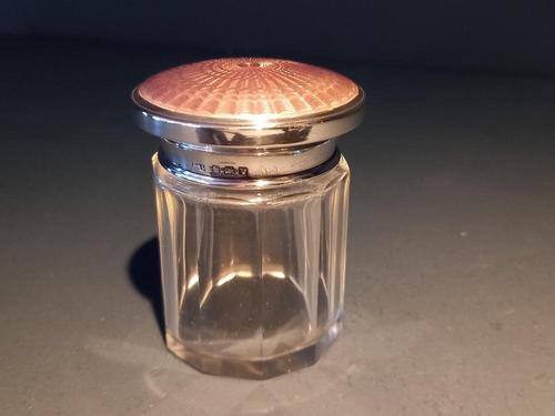 Antique Silver & Lilac Enamel Topped Table Jar (1 of 10) Antique Silver & Lilac Enamel Topped Table Jar (1 of 10)