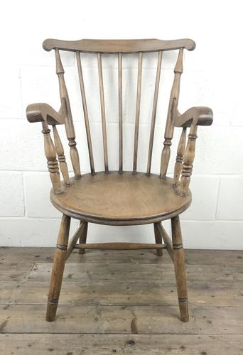 Early 20th Century Antique Beech Penny Seat Armchair (1 of 10)