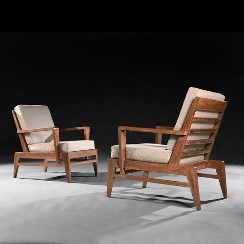 Iconic Pair of Rene Gabriel Mid 20th Century Oak Lounge Chairs (1 of 7)