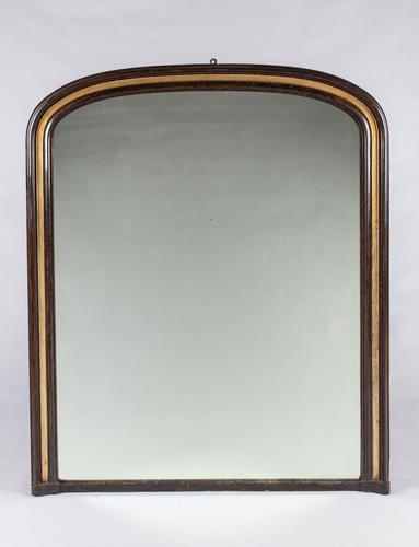 Large 19th Century English Lacquered & Gilt Overmantle Mirror (1 of 6)