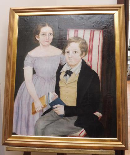Large Oil on Canvas Portrait of Brother & Sister 1860 (1 of 13) Large Oil on Canvas Portrait of Brother & Sister 1860 (1 of 13)