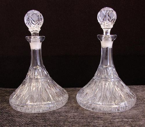 Pair of Cut Glass Ships Decanters (1 of 6) Pair of Cut Glass Ships Decanters (1 of 6)