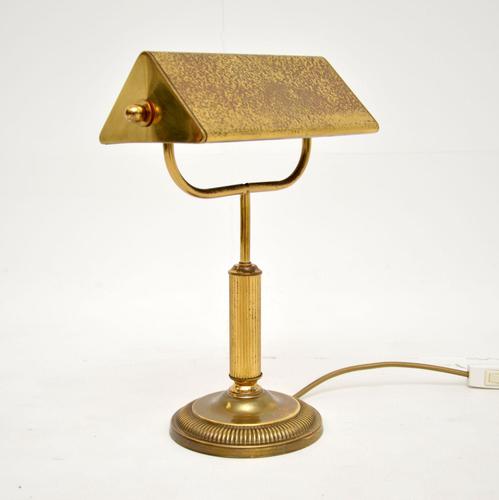 Vintage Solid Brass Bankers Desk Lamp (1 of 9)