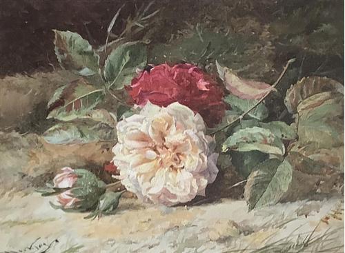 William Jabez Muckley Watercolour ‘Rose's on a Bank' (1 of 2) William Jabez Muckley Watercolour ‘Rose's on a Bank' (1 of 2)