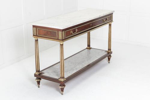 19th Century French Mahogany & Brass Dessert Console Table (1 of 1)