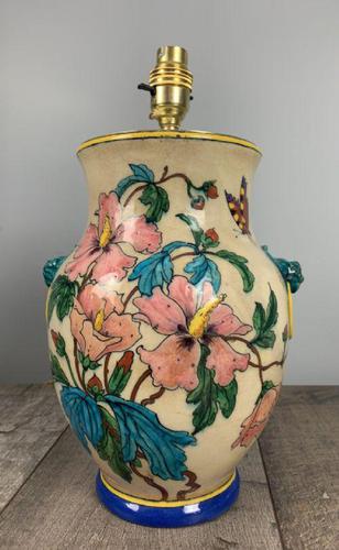 Victorian English Floral Vase Table Lamp, Rewired & Pat Tested (1 of 15)