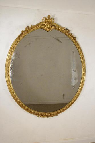 Victorian Gilt Large Oval Mirror (1 of 9) Victorian Gilt Large Oval Mirror (1 of 9)