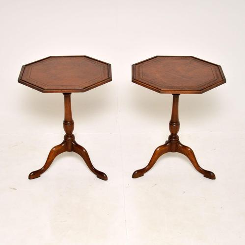 Pair of Mahogany Leather Top Side Tables c.1930 (1 of 7)