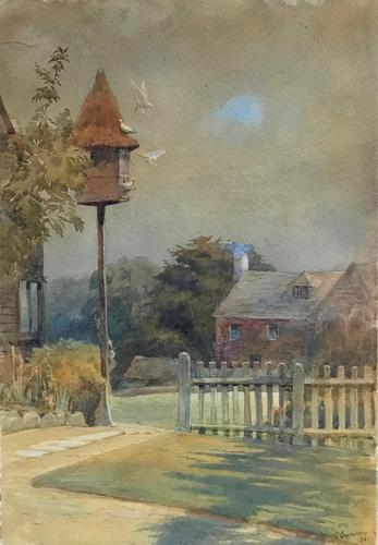 Original watercolour 'The dovecote' by Felice Bauwens Signed & dated (1 of 2) Original watercolour 'The dovecote' by Felice Bauwens Signed & dated (1 of 2)