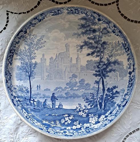 Antique English Georgian Blue & White Transfer "Kirkstall Abbey, Yorkshire" Tazza (1 of 3) Antique English Georgian Blue & White Transfer "Kirkstall Abbey, Yorkshire" Tazza (1 of 3)