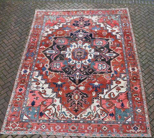 Fine Antique Heriz Room-size Carpet 389x283cm (1 of 11)