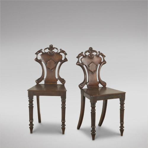 Pair of 19th Century Hall Chairs (1 of 3)