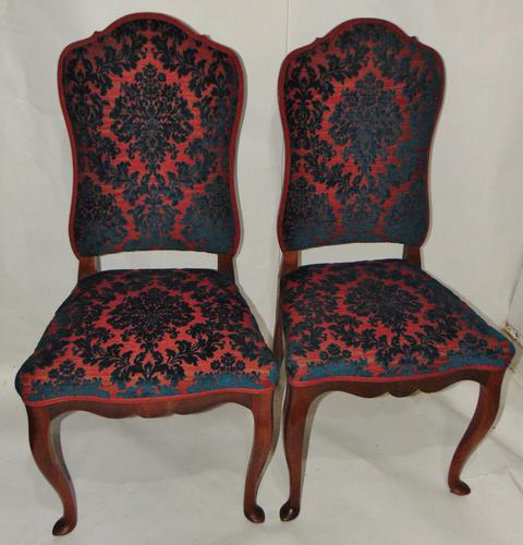 Pair of 18th Century Dutch Walnut Cabriole Leg Chairs (1 of 8)