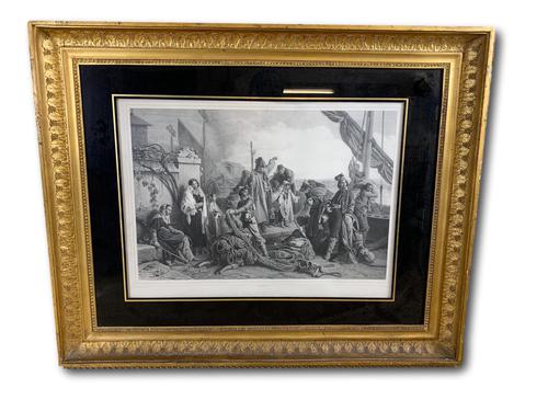 Large 19th Century French Engraving in Gilt Frame (1 of 6)