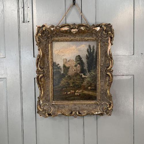 Antique Victorian landscape oil painting study of a ruin with sheep (1 of 10) Antique Victorian landscape oil painting study of a ruin with sheep (1 of 10)