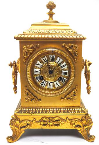 Fine Antique French 8-day Striking Mantel Clock - Sought Solid Bronze Ormolu Case (1 of 11)