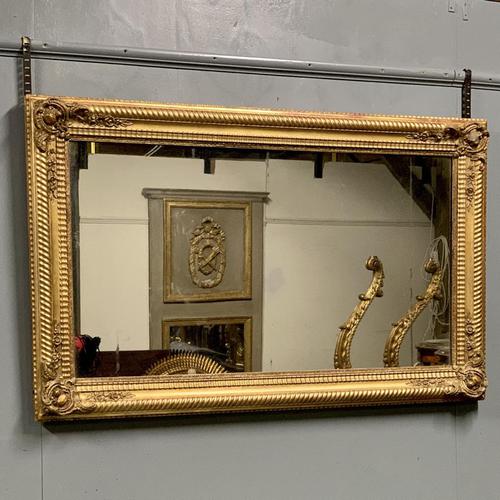 Large French gilt landscape overmantle mirror (1 of 6)