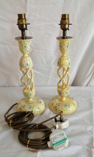 Pair of Kashmir Painted Lamps (1 of 6)