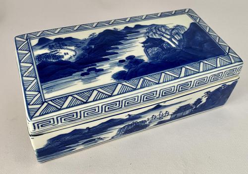 Chinese Blue & White Pen Box c.1920 (1 of 9)