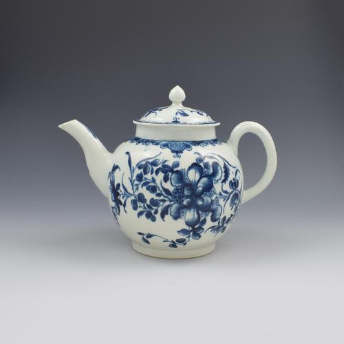 Large First Period Worcester Porcelain Mansfield Pattern Teapot c.1775 (1 of 15)