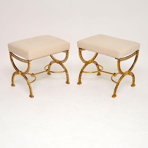 Pair of 1970’s Vintage Brass Stools (1 of 9)