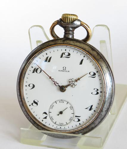 Antique Omega Gun Metal Pocket Watch (1 of 5)