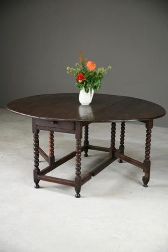 Rustic Oak Drop Leaf Dining Table (1 of 12)