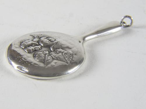 Small Antique Silver Chatelaine Mirror (1 of 3)