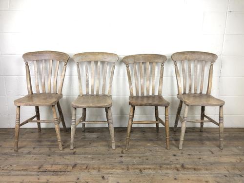 Set of Four Antique Farmhouse Kitchen Chairs (1 of 14)