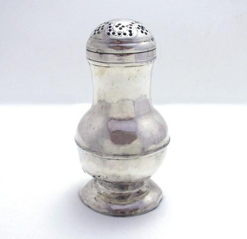 Georgian George II London 1748 Solid Sterling Silver Antique Bun-top Pepper Pot Shaker. English 18th Century (1 of 6)