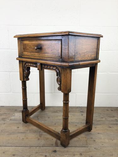 Vintage Oak Side Table with Drawer (1 of 11)