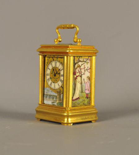 Minature Carriage Clock with porcelain panels (1 of 10) Minature Carriage Clock with porcelain panels (1 of 10)