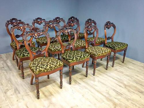 12 Walnut Irish Dining Chairs (1 of 7)