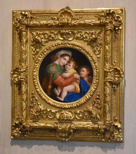 Porcelain Plaque of the Madonna Della Sedia by Raphael (1 of 9)