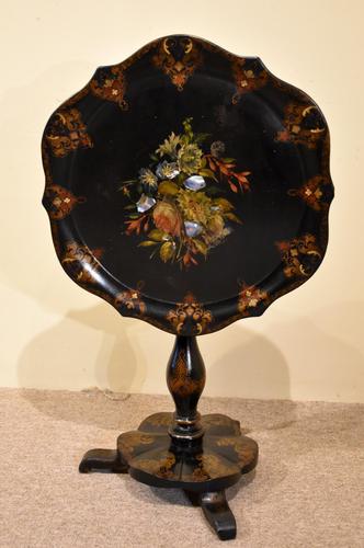 Victorian Papier Mache Folding Lamp Table (1 of 8)