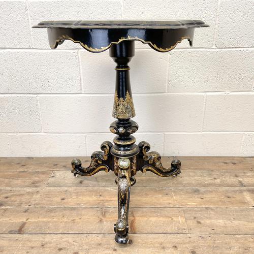 Antique Lacquered and Inlaid Chess Table (1 of 10)