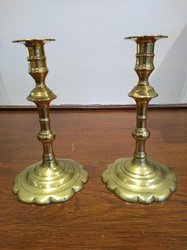 Pair of Georgian Brass Petal Based Candlesticks (1 of 3) Pair of Georgian Brass Petal Based Candlesticks (1 of 3)