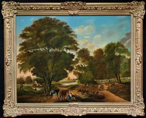Huge Fabulous 19thc Continental Farming Country Landscape Oil Painting (1 of 19) Huge Fabulous 19thc Continental Farming Country Landscape Oil Painting (1 of 19)