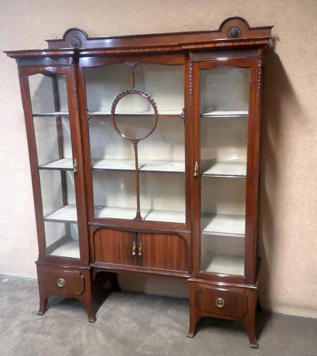 Edwardian Carved Mahogany Display Cabinet / China Cabinet (1 of 13)