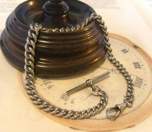 Antique Pocket Watch 1890s Victorian Large Silver Nickel Graduated Albert (1 of 11) Antique Pocket Watch 1890s Victorian Large Silver Nickel Graduated Albert (1 of 11)