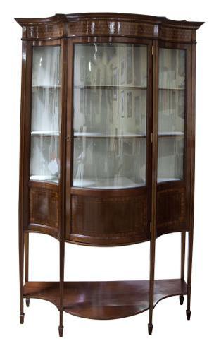 English Mahogany & Satinwood Display Cabinet (1 of 5)