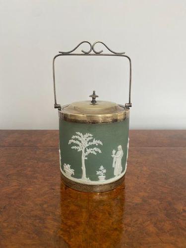 Antique Wedgwood Jasper Ware Biscuit Barrel (1 of 4) Antique Wedgwood Jasper Ware Biscuit Barrel (1 of 4)